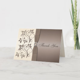 Mocha en Ivory Hartelijk dank Bedankkaart