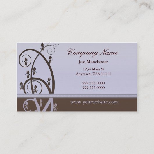 Mocha en Lila Visitekaartje (Voorkant)