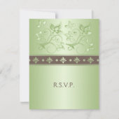 Mocha en Mint Bloemen Antwoordkaart RSVP Kaartje (Voorkant)