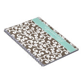 Mocha en Mint Monogram Elementenprint Notitieboek (Rechterzijde)