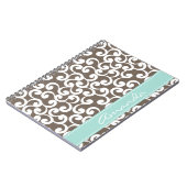 Mocha en Mint Monogram Elementenprint Notitieboek (Linkerzijde)
