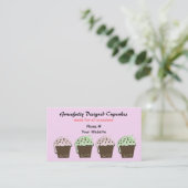 Mocha- en Munt Cupcakes Visitekaartje (Staand voorkant)