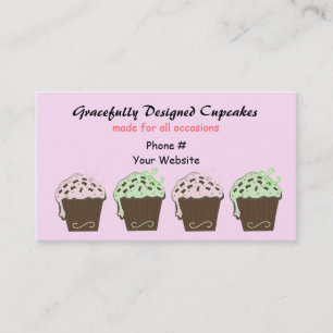 Mocha- en Munt Cupcakes Visitekaartje