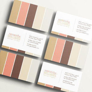 Mocha en Peach Moderne Kleurenblokken Visitekaartje