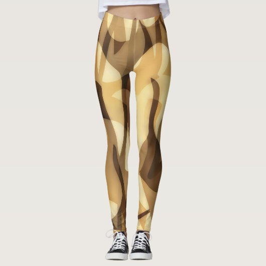 Mocha en Tan Art Leggings oefening (Voorkant)