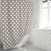 Mocha en witte geometrische douchegordijn