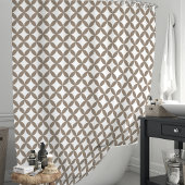 Mocha en witte geometrische douchegordijn