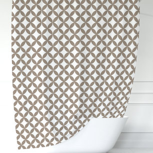 Mocha en witte geometrische douchegordijn
