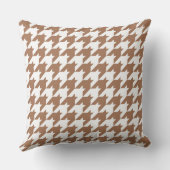 Mocha en Witte Houndstooth Naadloos Patroon Kussen (Achterkant)