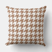 Mocha en Witte Houndstooth Naadloos Patroon Kussen (Voorkant)