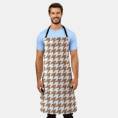 Mocha en Witte Houndstooth Naadloos Patroon Schort (Gedragen)