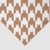 Mocha en Witte Houndstooth Naadloos Patroon Tissuepapier (Detail)