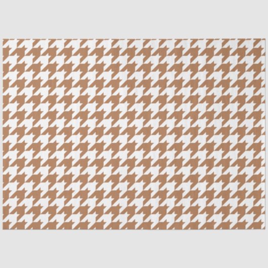 Mocha en Witte Houndstooth Naadloos Patroon Tissuepapier (Voorkant)