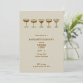 Mocha Espresso Martini Bachelorette met QR-code Kaart (Staand voorkant)