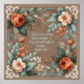 Mocha Floral Bible Verse  Poster (Voorkant)