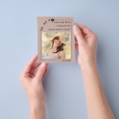 Mocha foto afstudeerfeest budget Save the Date Flyer (Hand)