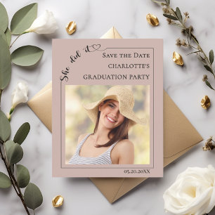 Mocha Foto Verjaardagsfeest Save the Date Flyer