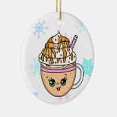 Mocha Frappuccino-koffie met gehakt crème Keramisch Ornament (Rechts)