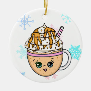 Mocha Frappuccino-koffie met gehakt crème Keramisch Ornament