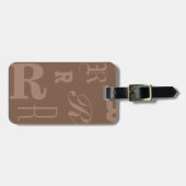 Mocha Gepersonaliseerd Monogram, Typografie Initia Bagagelabel (Voorkant horizontaal)
