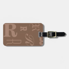 Mocha Gepersonaliseerd Monogram, Typografie Initia Bagagelabel
