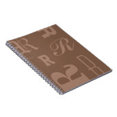 Mocha gepersonaliseerd monogram, typografie initia notitieboek (Rechterzijde)
