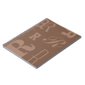 Mocha gepersonaliseerd monogram, typografie initia notitieboek (Linkerzijde)