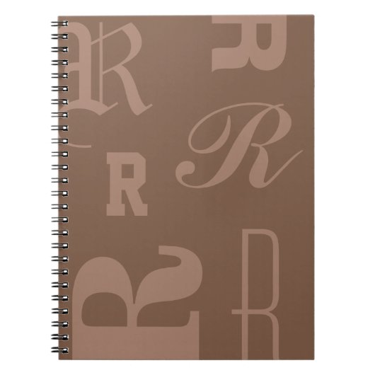 Mocha gepersonaliseerd monogram, typografie initia notitieboek (Voorkant)