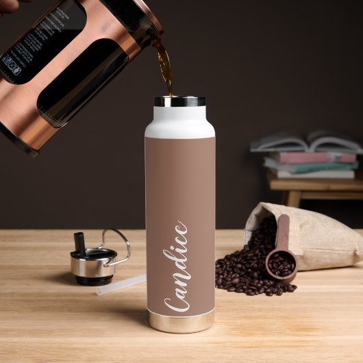 Mocha gepersonaliseerde bruiloft bruidsmeisje waterfles (Koffie)