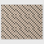 Mocha Geruite Charme Cadeaupapier (Vlak)