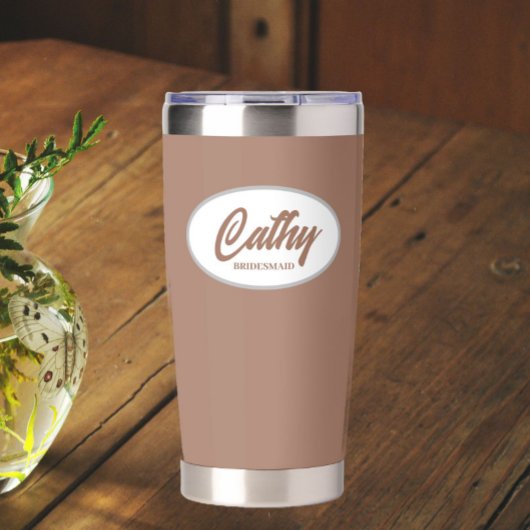 Mocha gestileerde bruiloft bruidsmeisje geïsoleerde drinkbeker