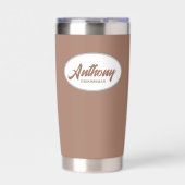 Mocha gestileerde bruiloftsbruidsjonker geïsoleerde drinkbeker (Voorkant)