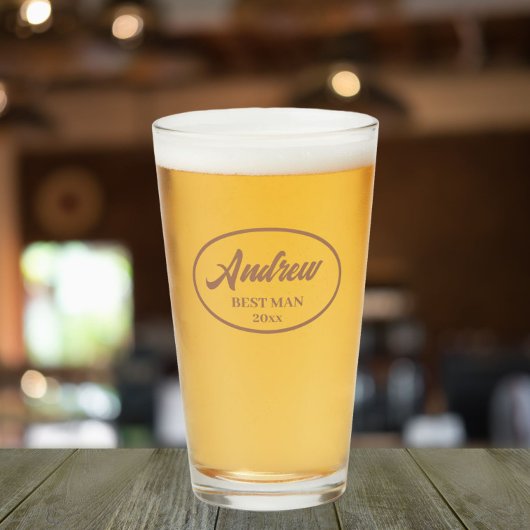 Mocha gestileerde naam bruiloft beste man glas