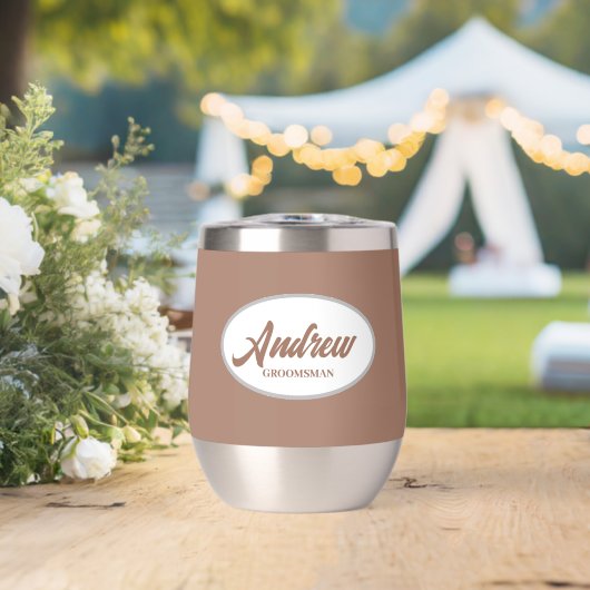 Mocha gestileerde naam bruiloft Groomsman (Bruiloft (Gedraaid) )