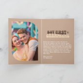 Mocha Glow Champagne Retro New Year Photo Feestdagen Kaart (Binnen)