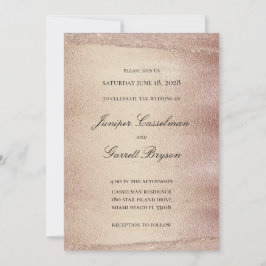 Mocha Gold Rhapsody Wedding Elegant Sparging Gold Kaart