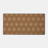 Mocha | Golden Zinnia Flower Medallions Bureaumat (Voorkant)
