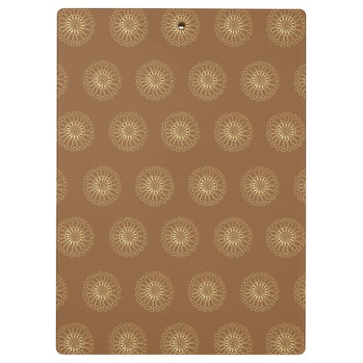Mocha | Golden Zinnia Flower Medallions Klembord (Achterkant)