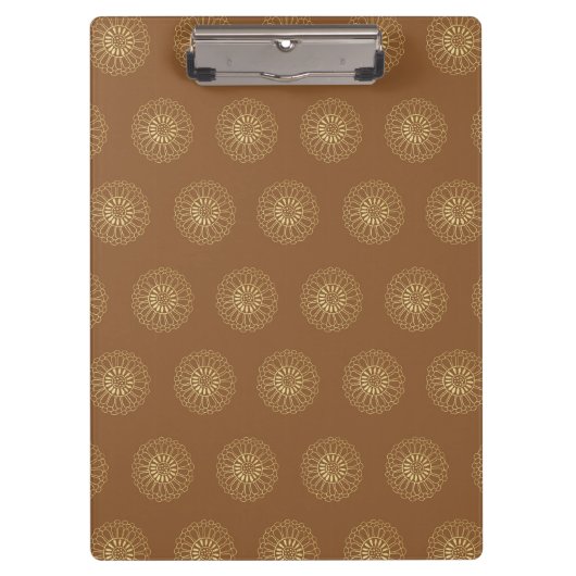 Mocha | Golden Zinnia Flower Medallions Klembord (Voorkant)