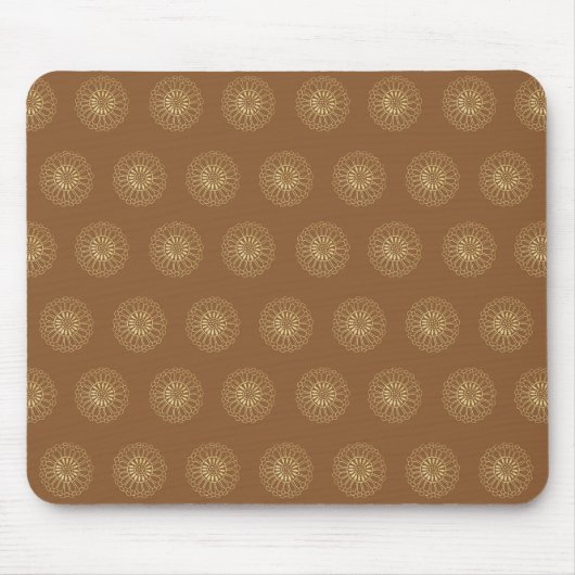 Mocha | Golden Zinnia Flower Medallions Muismat (Voorkant)