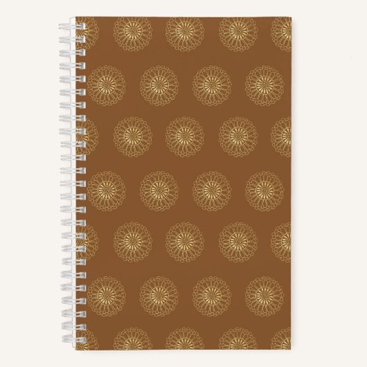 Mocha | Golden Zinnia Flower Medallions Notitieboek (Voorkant)