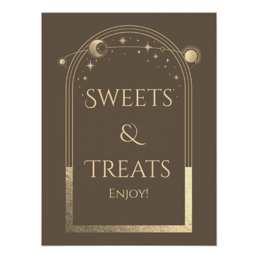 Mocha Goud Celestial Sweets Treats Bord Perfect Poster (Voorkant)