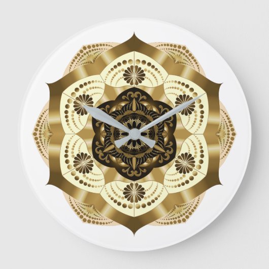 Mocha Goud Mandala Grote Klok (Voorkant)