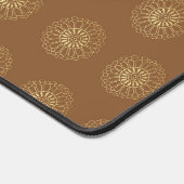 Mocha | Gouden Zinnia Bloem Medaillons Bureaumat (Hoek)