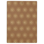 Mocha | Gouden Zinnia Bloem Medaillons Klembord (Achterkant)