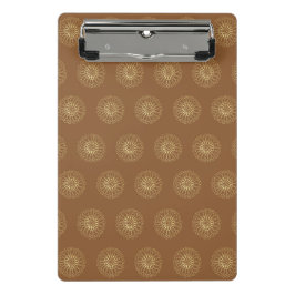 Mocha | Gouden Zinnia Bloem Medaillons Mini Klembord