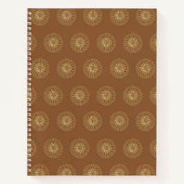 Mocha | Gouden Zinnia Bloem Medaillons Notitieboek
