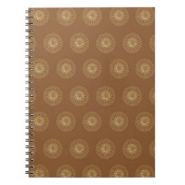 Mocha | Gouden Zinnia Bloem Medaillons Notitieboek