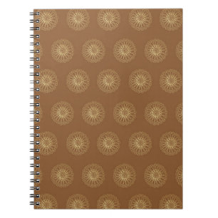 Mocha Gouden Zinnia Bloem Medaillons Notitieboek