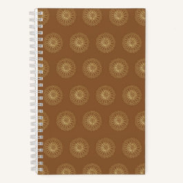 Mocha | Gouden Zinnia Bloem Medaillons Notitieboek